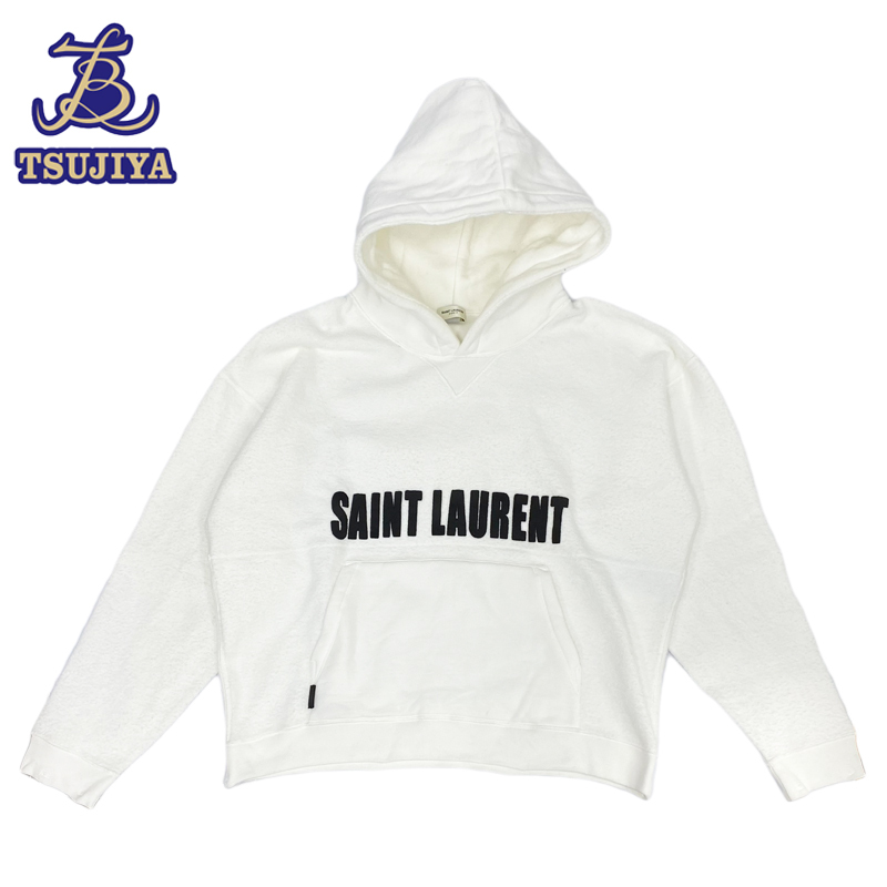 中古B SAINTLAURENT サンローラン フーディーパーカー 729852Y 27GX 9744 メンズ Mサイズ 白 辻屋質店A1957**拍卖