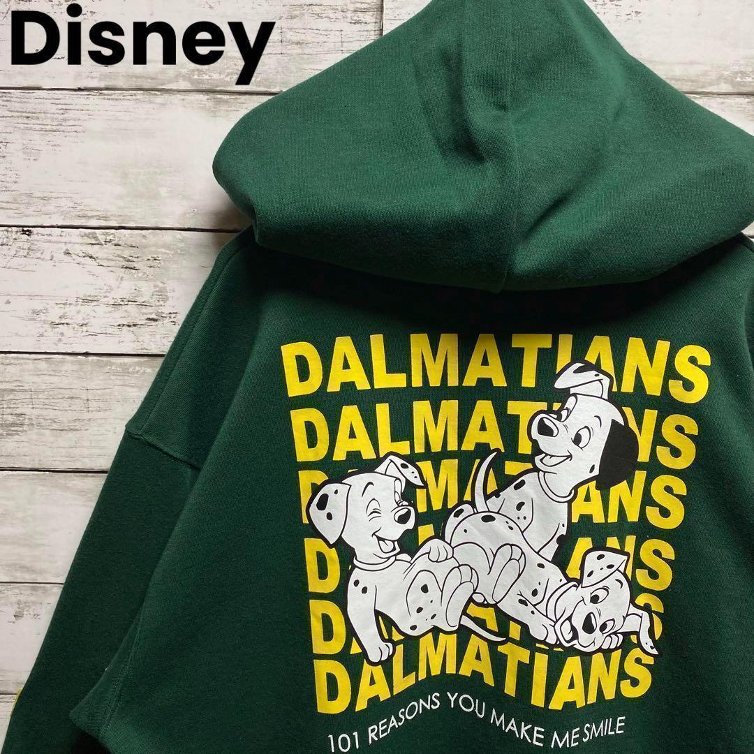 P71【美品】ディズニー 101匹わんちゃん 刺繍ロゴ 希少カラー パーカー拍卖