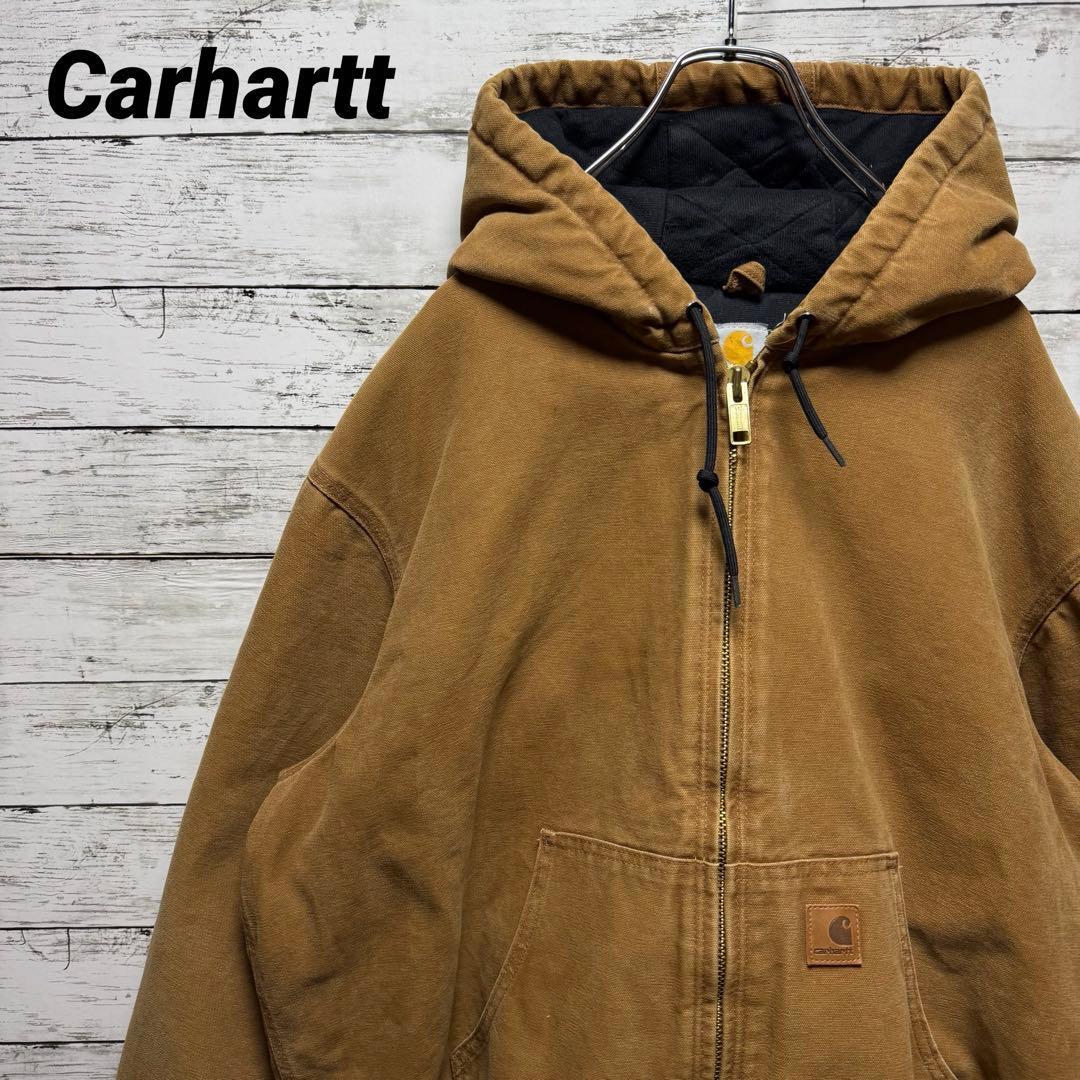 870【希少なXL】カーハート 中綿キルティング 革タグ アクティブジャケット拍卖