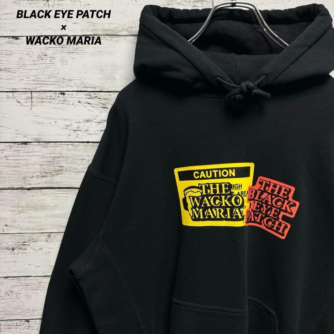 531【美品】ブラックアイパッチ×ワコマリアコラボ ビッグロゴ 人気 パーカー拍卖