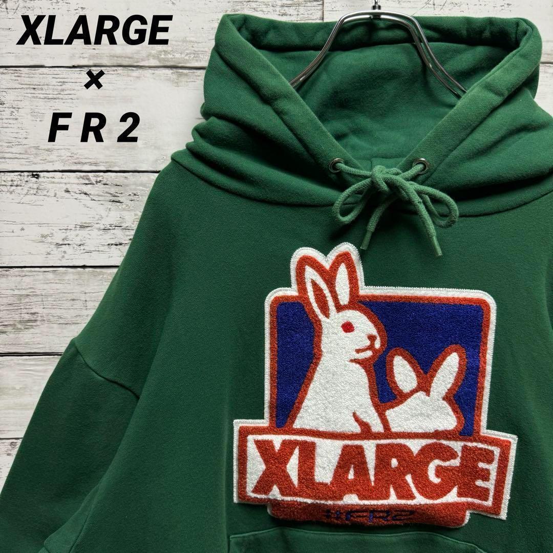 391a【美品】エクストララージ×エフアールツー ビッグパイルロゴ パーカー拍卖