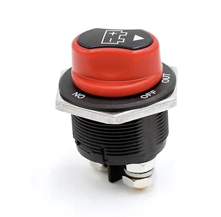 【訳あり】バッテリー 切替スイッチ ターミナル カットオフ スイッチ 漏電 盗難 防止 32V DC 200A ブラック拍卖