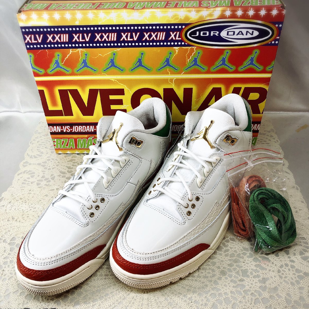 【KU/未使用品/TO】NIKE AIR JORDAN 3 RETRO MEX ナイキ エア ジョーダン 3 レトロ MEX ホワイト 26.5㎝ IM1102/015拍卖