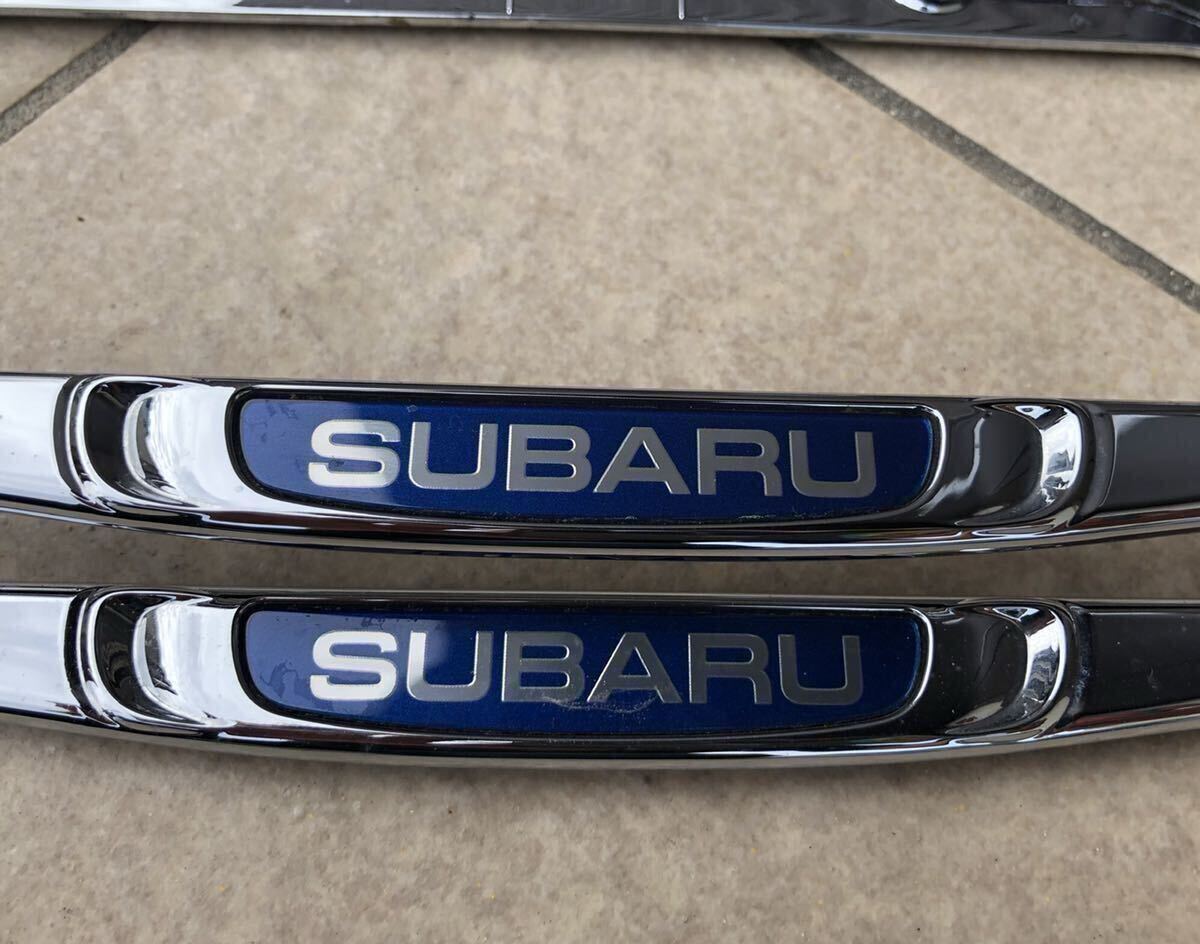 【SUBARU】スバル 純正 メッキ ナンバーフレーム 前後2枚セット拍卖