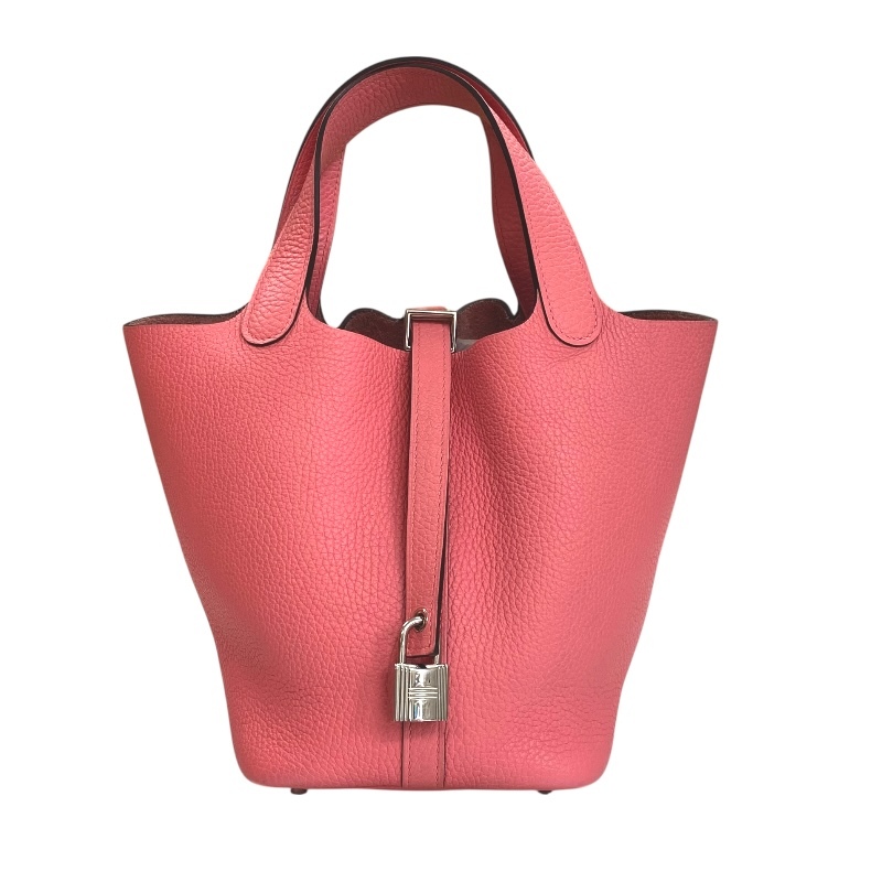 エルメス HERMES ピコタンロックPM A刻 ローズリップスティック シルバー金具 トリヨンクレマンス ハンドバッグ レディース 中古拍卖