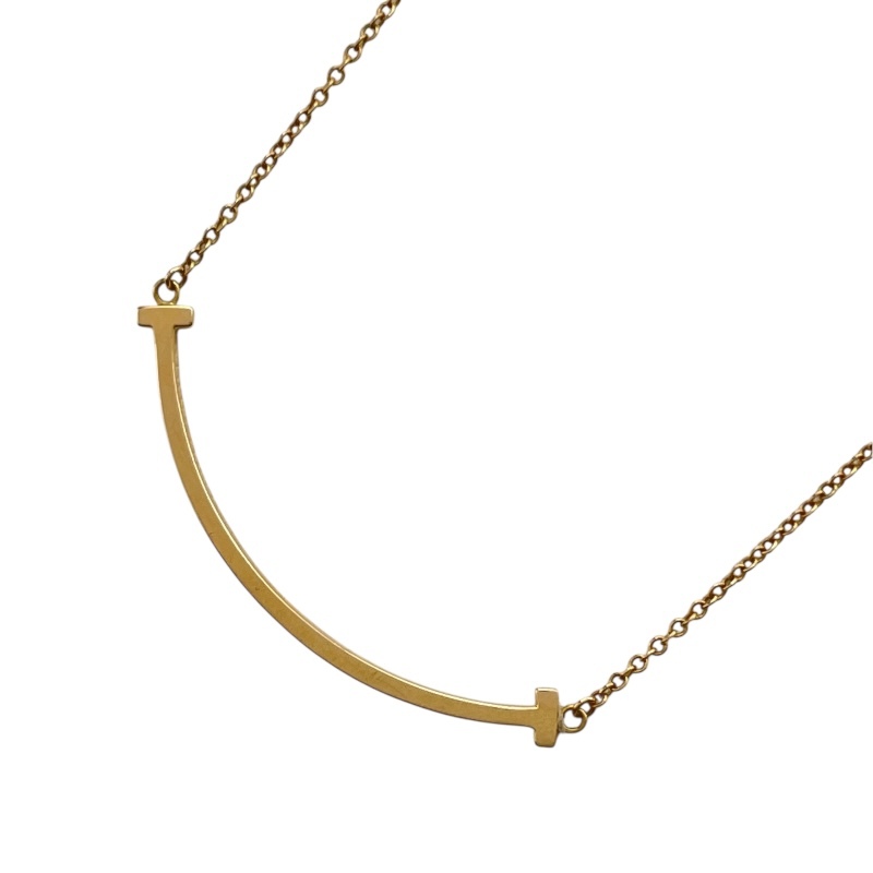 ティファニー TIFFANY&CO Tスマイルネックレススモール ゴールド Au750 ジュエリー 中古拍卖