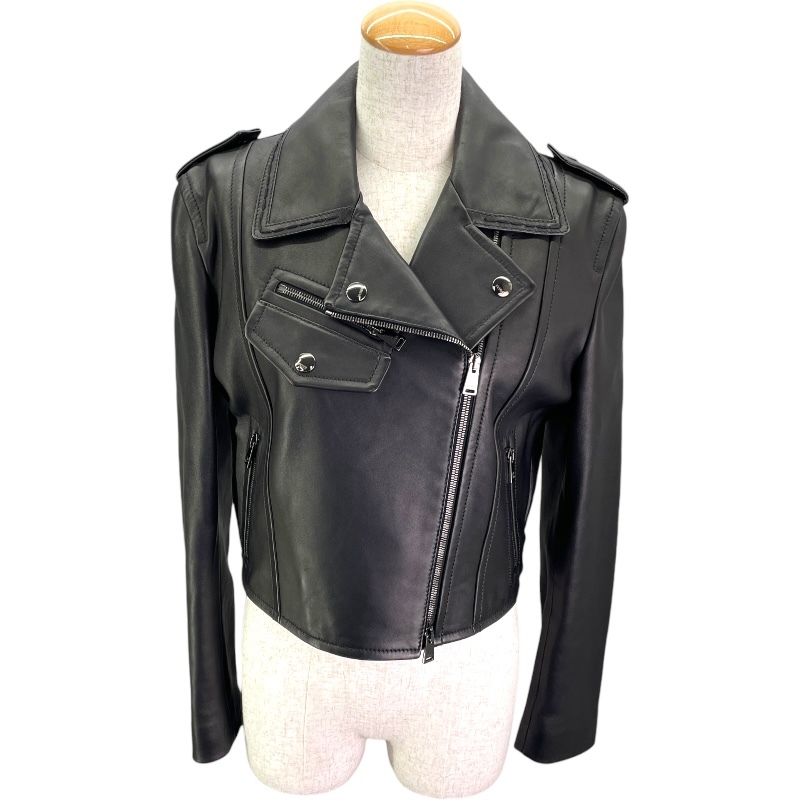 フェンディ FENDI レザーライダースジャケット FPJ621 ブラック レザー その他アウター レディース 中古拍卖