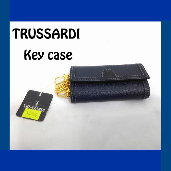 10383【未使用品】TRUSSARDI トラサルディ キーケース ブルー系カラー 紺 ファッション小物 Keycase 鍵拍卖