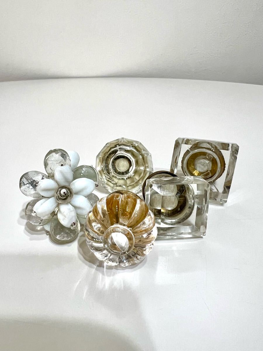 古いガラスのつまみ 取手 ツマミ ノブ おしゃれ DIY ガラスノブ アンティーク クリア系をまとめて拍卖