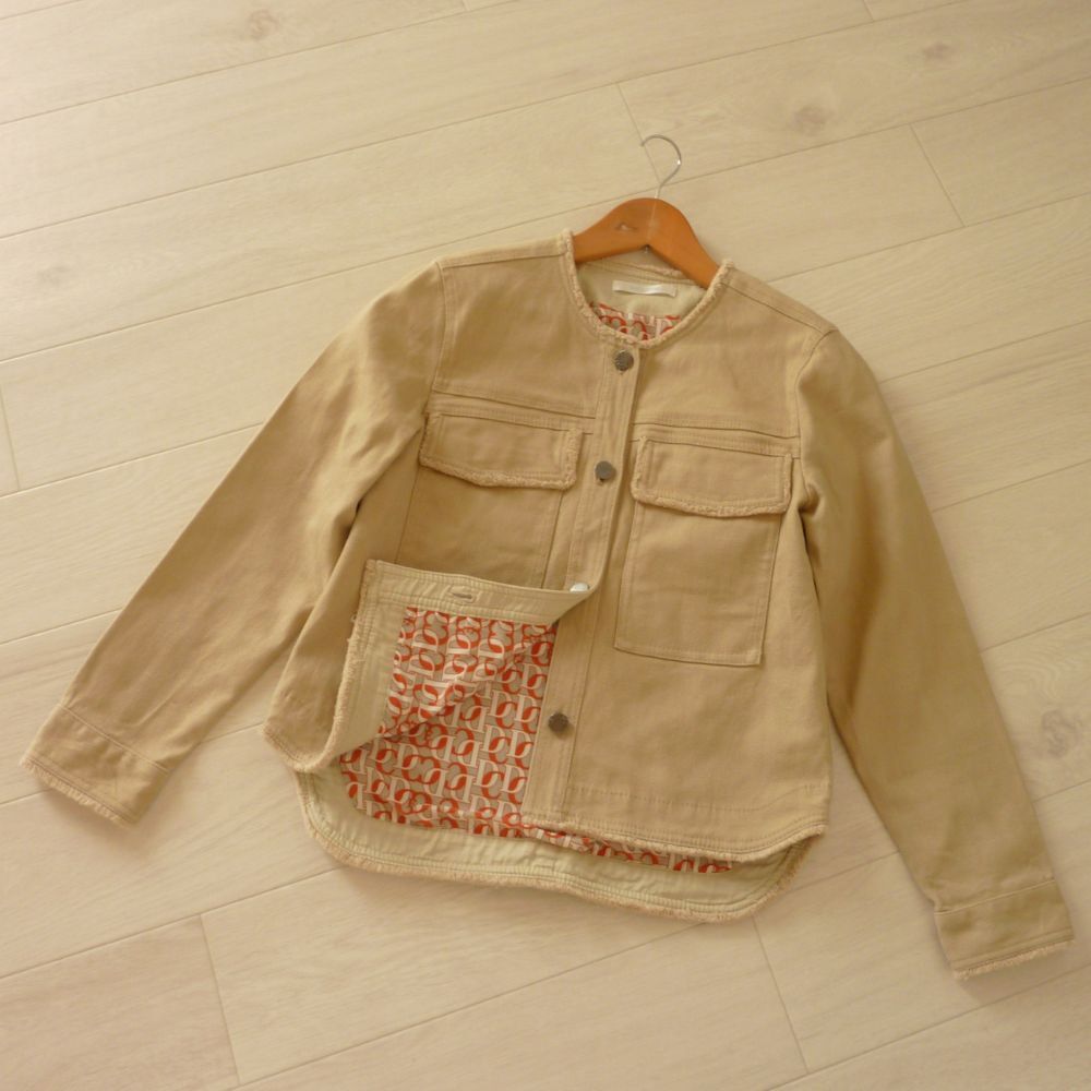 ドゥクラッセ DoCLASSE 11 ノーカラー デニムジャケット Gジャン レディース拍卖