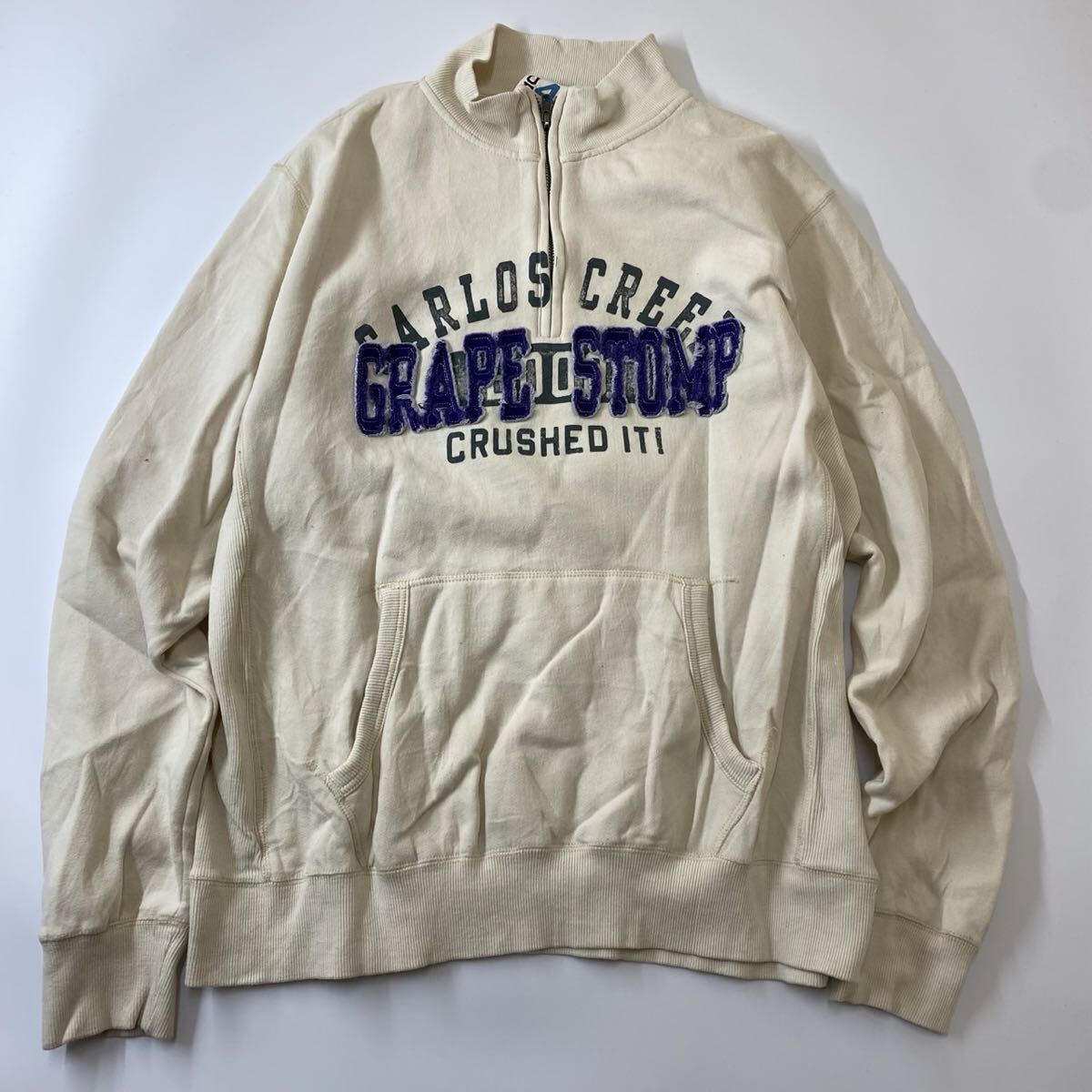 US古着 BLUE 84 ハーフジップスウェット 裏起毛 L メンズ拍卖