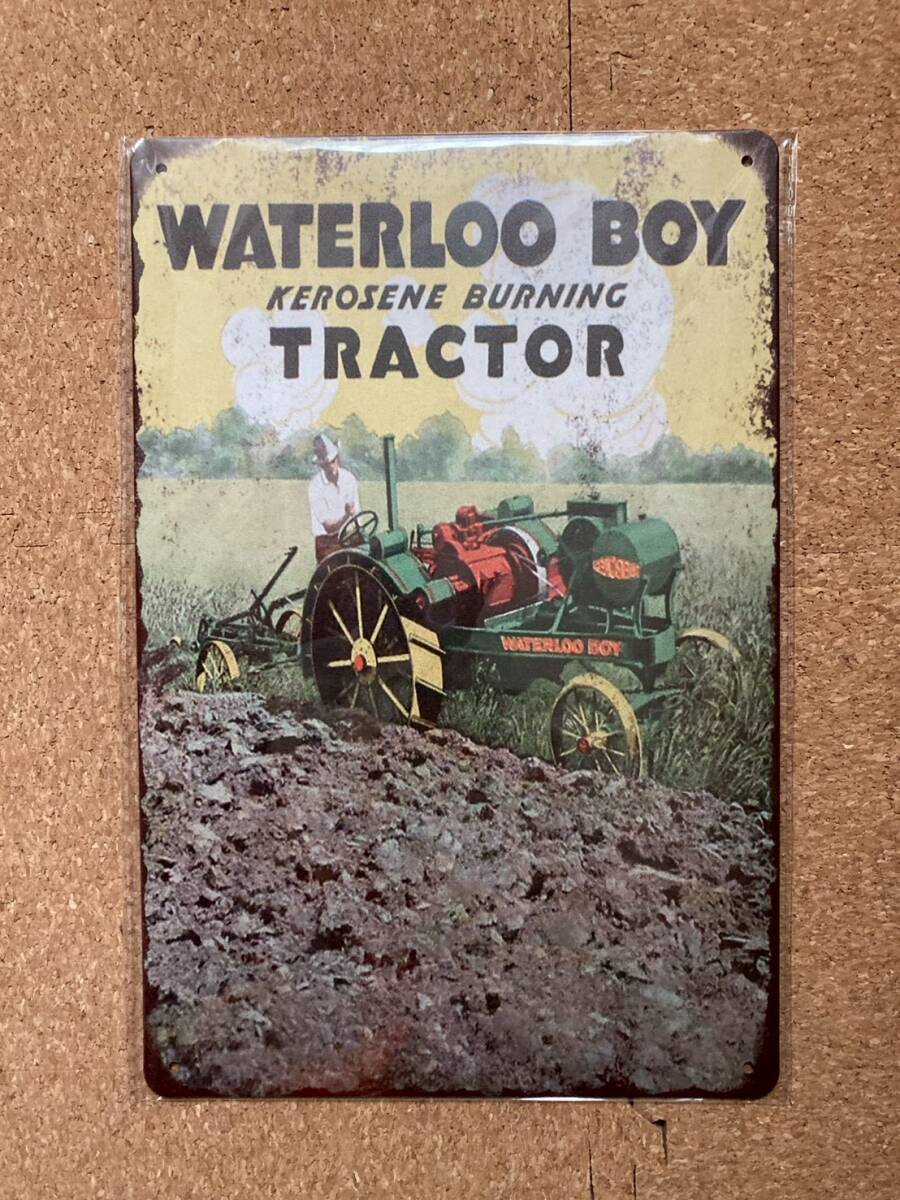 ウォータールー・ボーイ ケロシン燃焼トラクター ブリキ看板 メタルサインプレート アメリカン雑貨 ウォールデコ レトロ ヴィンテージ風拍卖