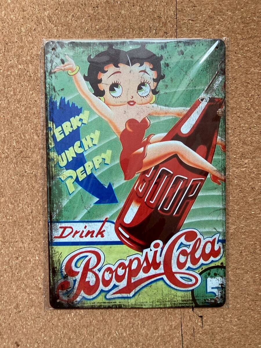 ベティブープ Betty Boop Cola コーラ 壁掛け レトロ ビンテージ ブリキ看板 メタルサインプレート アメリカン雑貨 ウォールデコ拍卖