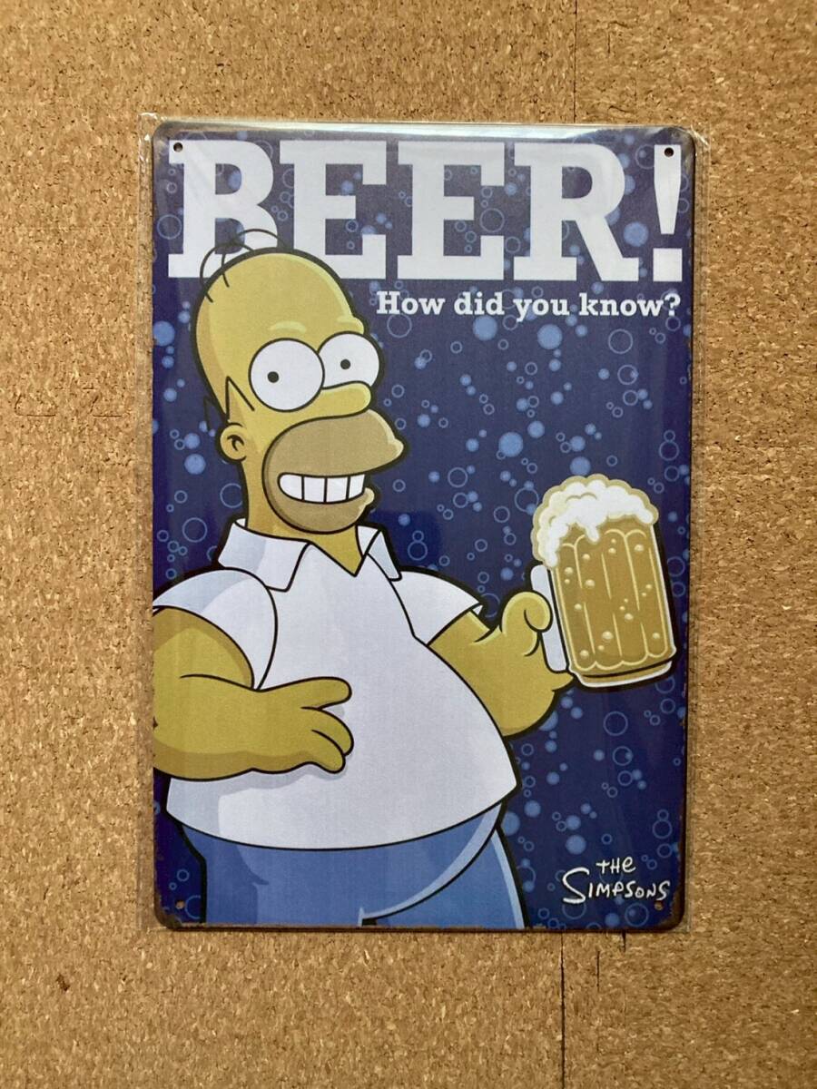 シンプソンズ ホーマー・シンプソン ビール beer BEER 壁掛け ビンテージ ブリキ看板 メタルサインプレート アメリカン雑貨 ウォールデコ拍卖