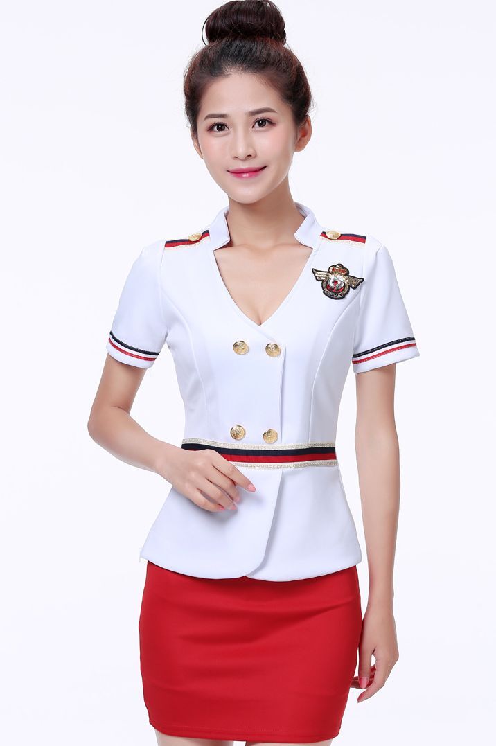 ◆新品◆キャビンアテンダント CA スチュワーデス 客室乗務員 コスチューム コスプレ ホワイト ブルー ネイビー ブラック S~XXXL拍卖