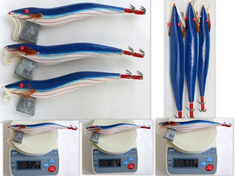 1222/訳アリ!/イカルアー シャクリ布巻 上針 2段針 5.0寸 3個セット ※メーカーと素材不明 ★エギ.餌木 ※おそらく林漁具製作所拍卖