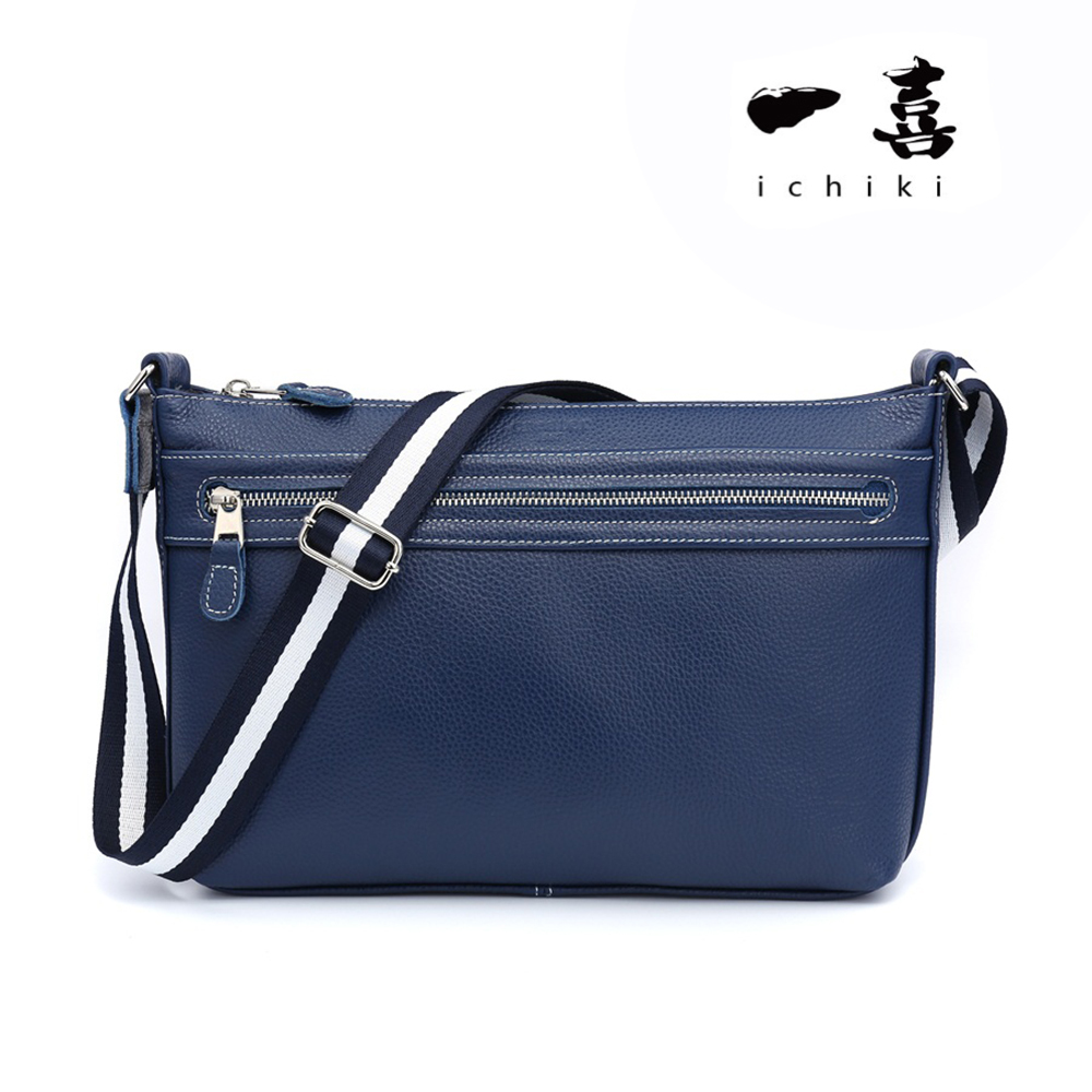 新品 ハンドメイド ショルダーバッグ 斜めがけ 上質 本革 ネイビーブルー D13 拍卖