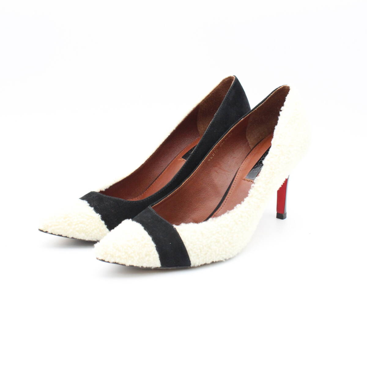 14■スタッカート 異素材コンビパンプス(24.5cm)拍卖