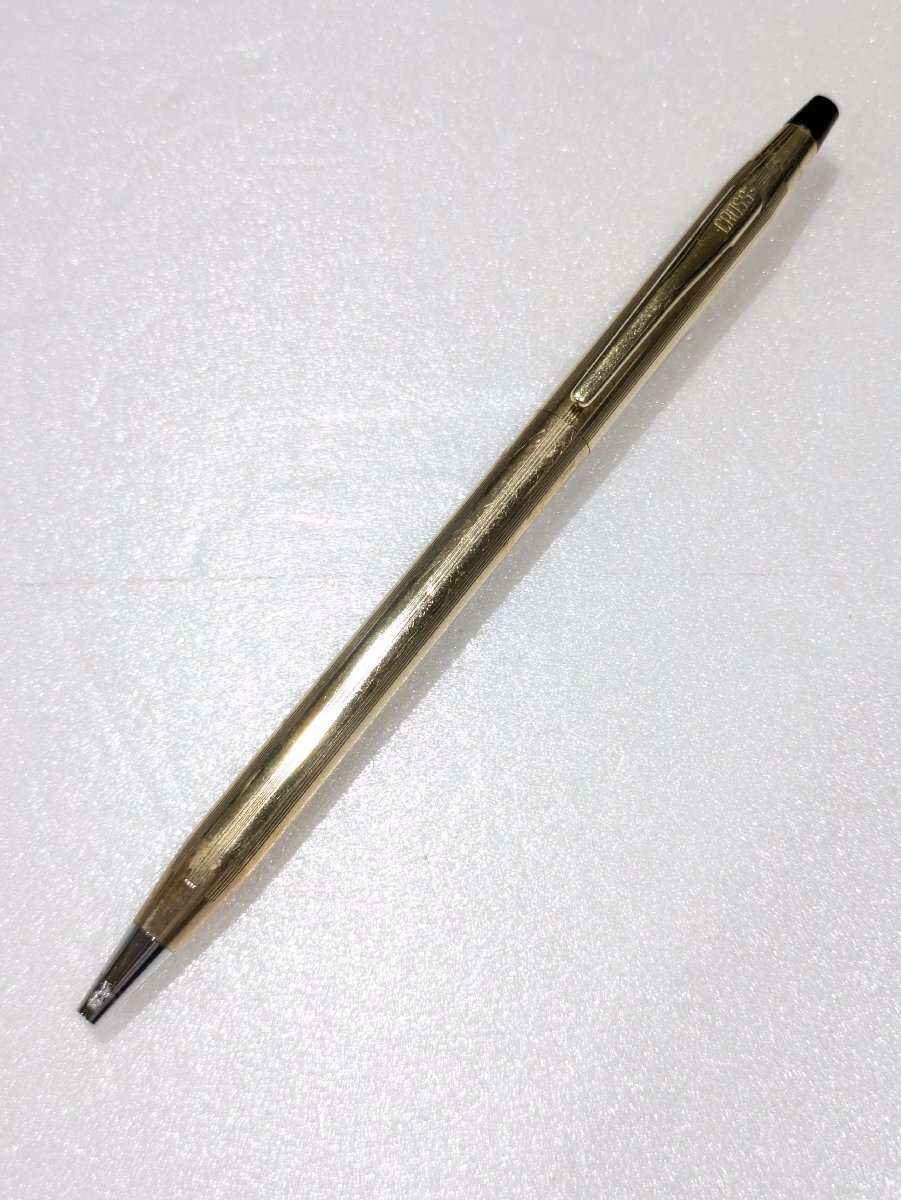 【76】1円~ CROSS クロス USA 1/20 12KT GOLD FILLED ゴールド カラー ボールペン 筆記具 現状品 長期保管品 中古 ジャンク品扱い拍卖