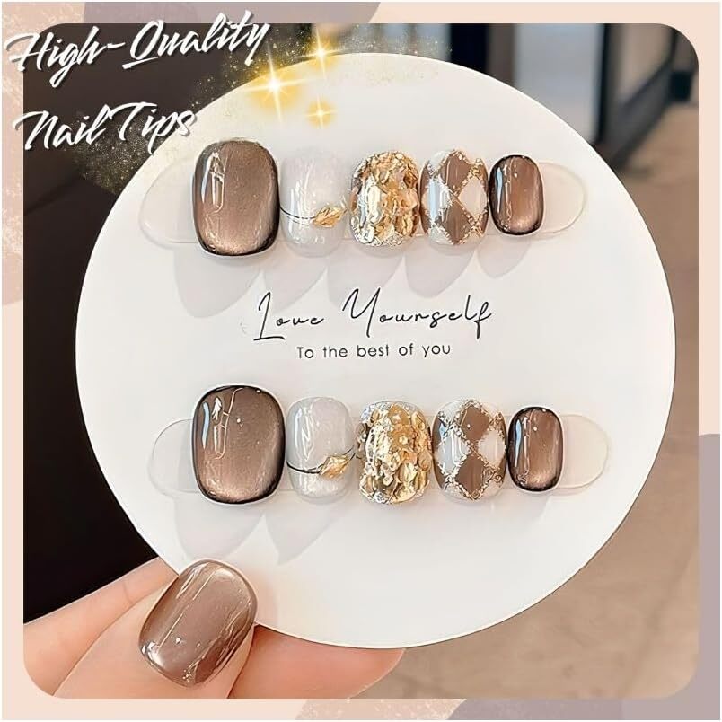 ネイルチップ ベリーショート 短め ショート つけ爪 nail tips シンプル フィンガースーツ 可愛い アーモンド (マルチカラー1, S) 拍卖