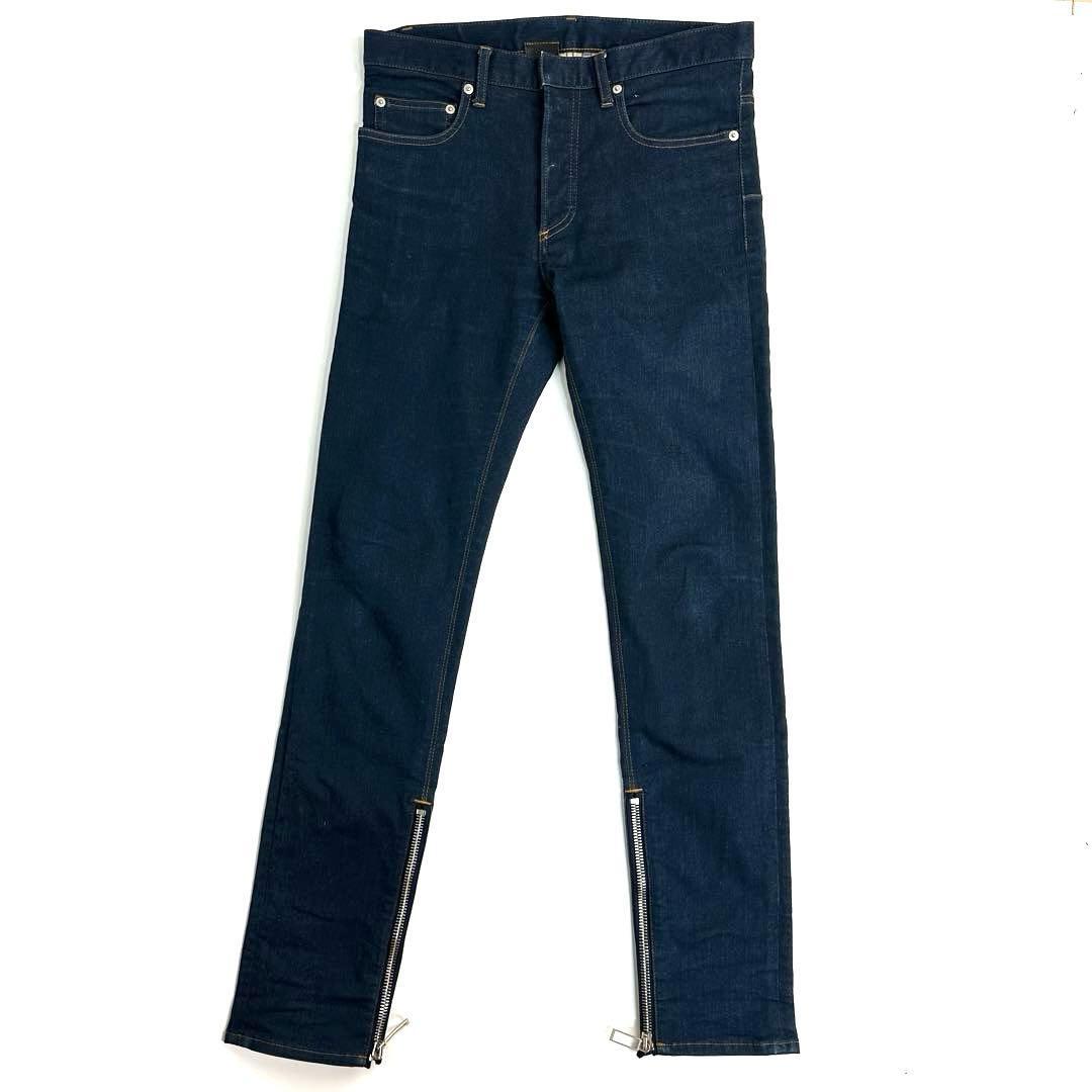 【美品】Dior HOMME ディオールオム デニムパンツ クリス期 アトリエ ファスナーヘム ジーンズ スキニー ボタンフライ 28インチ ブルー S拍卖