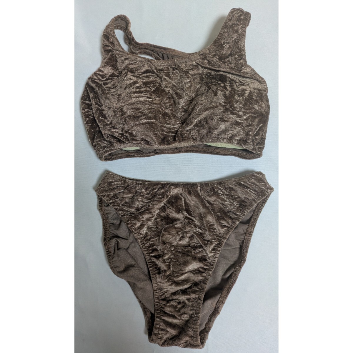 美品 BODY GLOVE ボディグローブ ベロア生地 ハイレグ タンキニ ビキニ セパレート 水着 ブラウン 9Mサイズ拍卖