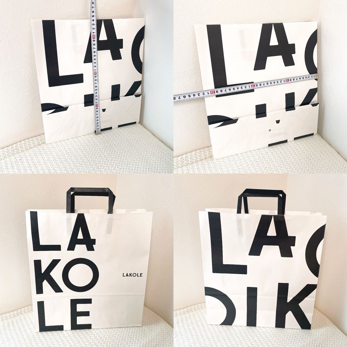 未使用★ショッパー紙袋ラコレLAKOLEショップ袋エコバッグ手提げ袋スクラップブッキング袋ラッピング袋ギフト包装トートバッグ プレゼント拍卖