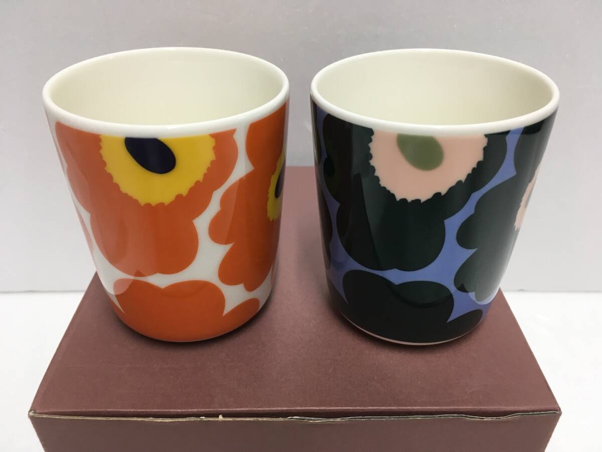 ※送料無料※ marimekko Unikko マリメッコ ウニッコ 60th マグカップ 250ml 2個セット 未使用 囗G■拍卖