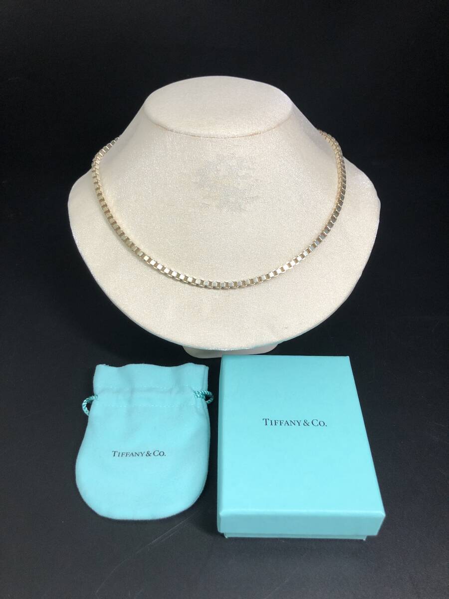 【箱/保存袋付】TIFFANY&Co. ティファニー ベネチアンリンク ネックレス 925刻印 シルバー レディース チェーンネックレス拍卖
