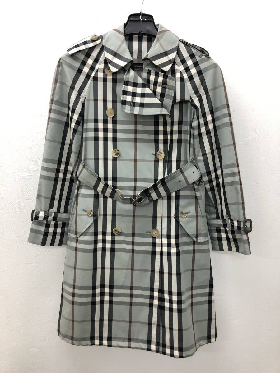 【希少】BURBERRY バーバリー 表参道店 別注 50着限定 アクアチェック トレンチコート 5of50 レディース サイズ 36 拍卖