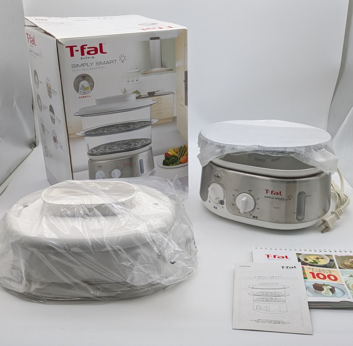 N【500円スタート】 T-fal SIMPLY SMART スチームクッカー ティファール シンプリースマート SERIE-S07 調理器 保温機能付 通電のみ確認済拍卖