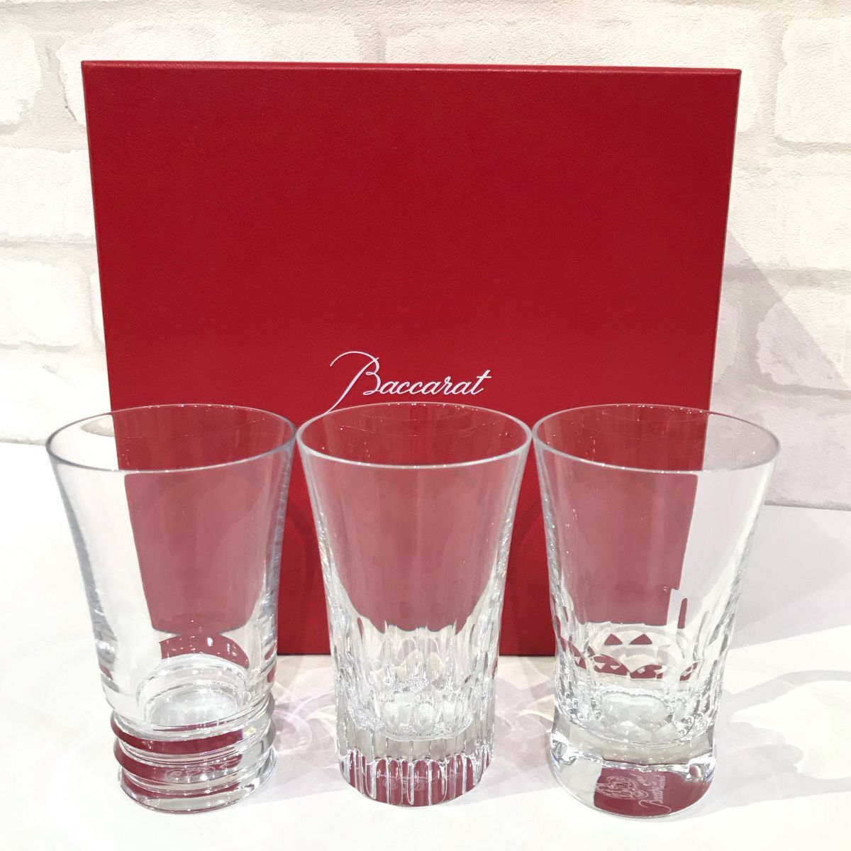 θ【美品】Baccarat/バカラ グラス アソート3本セット コップ ブランド食器 クリスタルガラス タンブラー 箱付き S00068204578拍卖