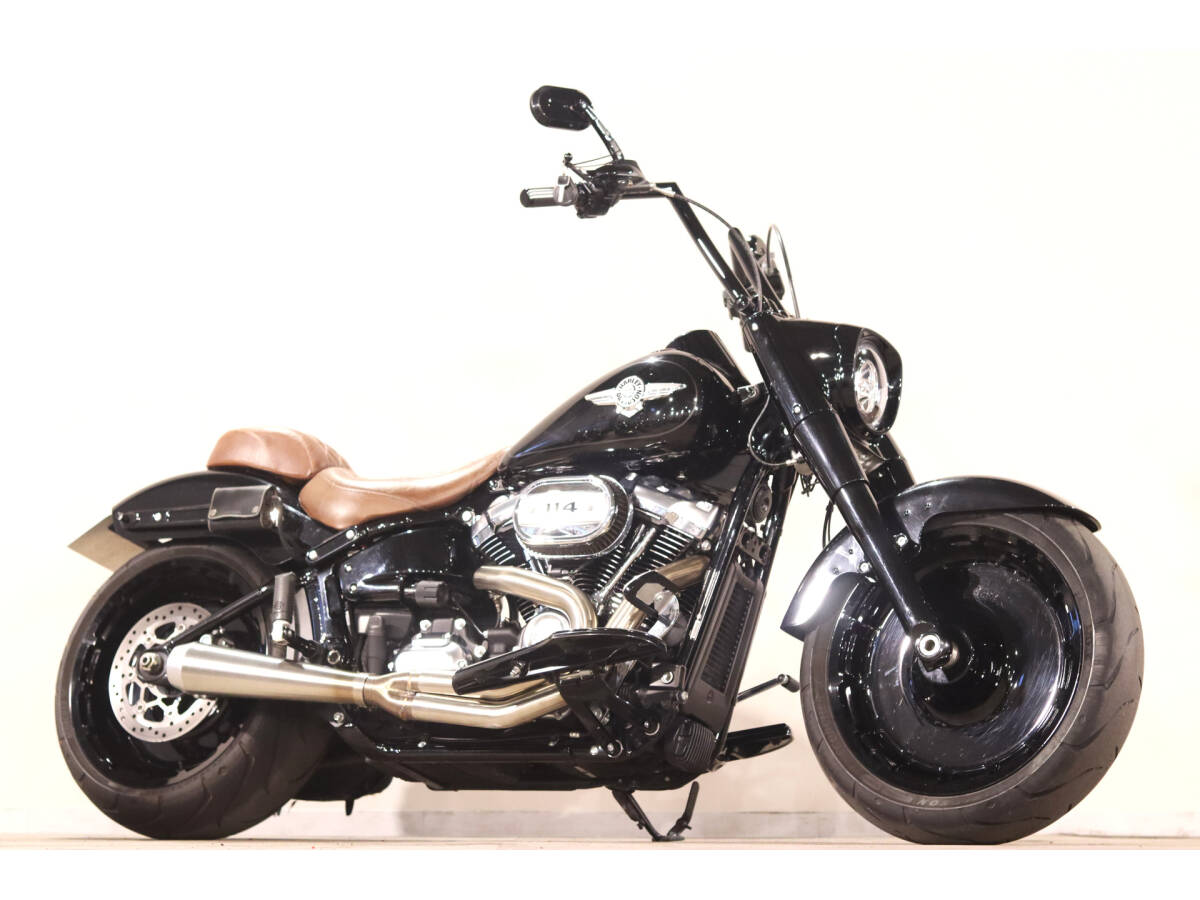 ハーレー FLFBS 2020y 6841km BASSANIフルエキ HD純正OPドミニオンプライマリー/エイプバー/各所ブラック塗装 MUSTANGシート ETC拍卖