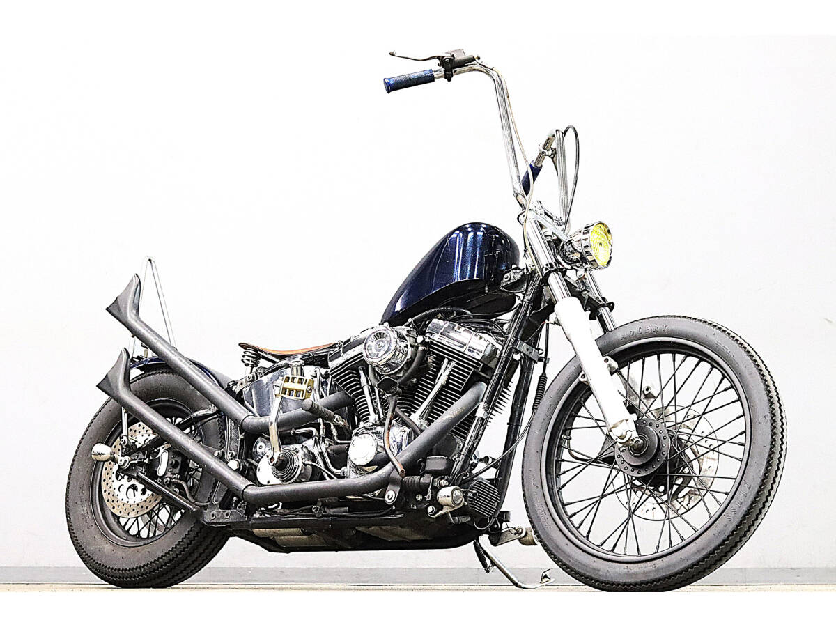 ハーレー FLSTF ファットボーイ 2002y TC88B チョッパー シャークテールマフラー キックスタート ミッドコン MOONエアクリ シーシーバ拍卖
