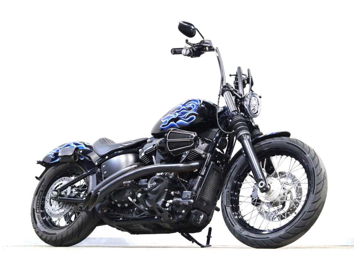 ハーレー FXBB ストリートボブ 2018y 1745cc Bassaniマフラー Arlen Nessエアクリ Kellermannウインカー12インチエイプハンドル ETC拍卖