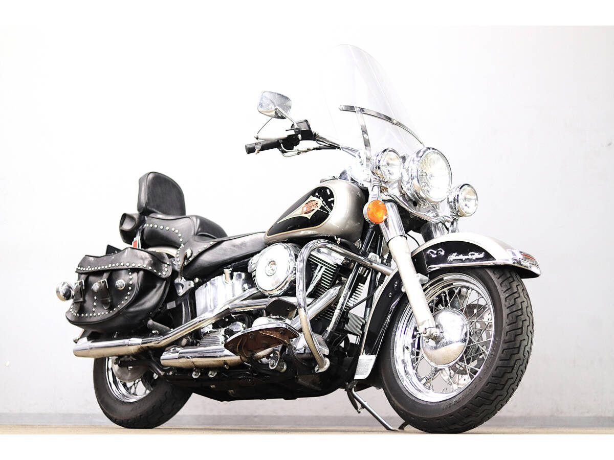ハーレー FLSTC ヘリテイジクラシック 1997y 後期EVO 国内ディーラー車 ストックスタイル フィッシュテールマフラー 4.2galタンク拍卖