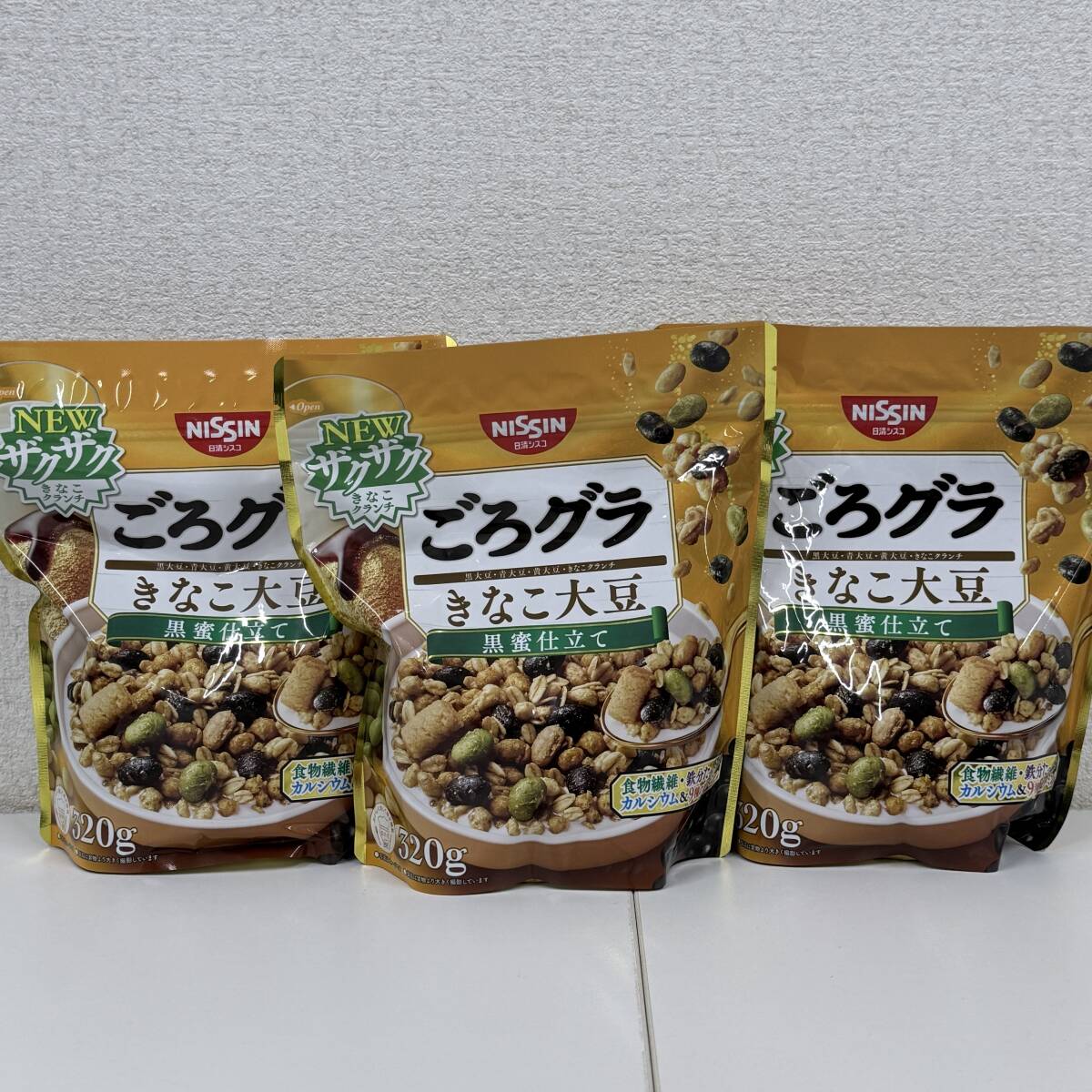 日清 ごろグラ きなこ大豆黒蜜仕立て 3袋セット拍卖