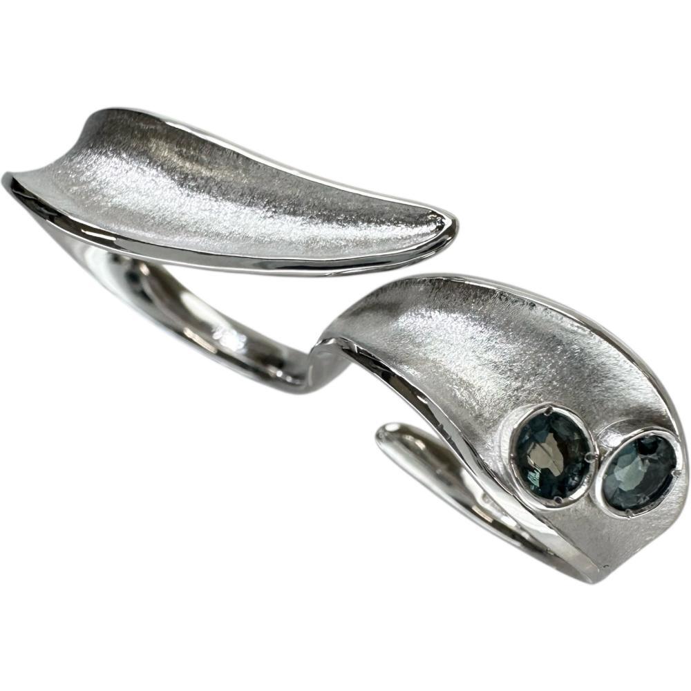 8号 ダブルリング アレキサンドライト 計0.34ct リング・指輪 K18WGホワイトゴールド 8.1g レディース拍卖