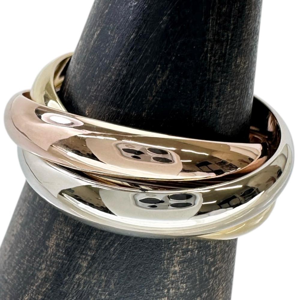 17号CARTIER/カルティエ リング・指輪 トリニティ K18ゴールド/YG/WG/PG 12.0g 57 シリアルなし スリーカラー ユニセックス拍卖