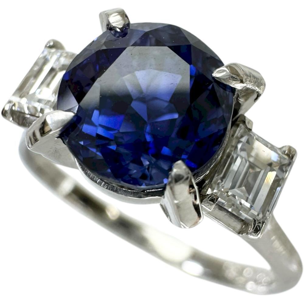 11.5号 非加熱サファイア 2.036ct ダイヤモンド 0.36ct リング・指輪 Pt900プラチナ/(PM900) 4.2g レディース拍卖