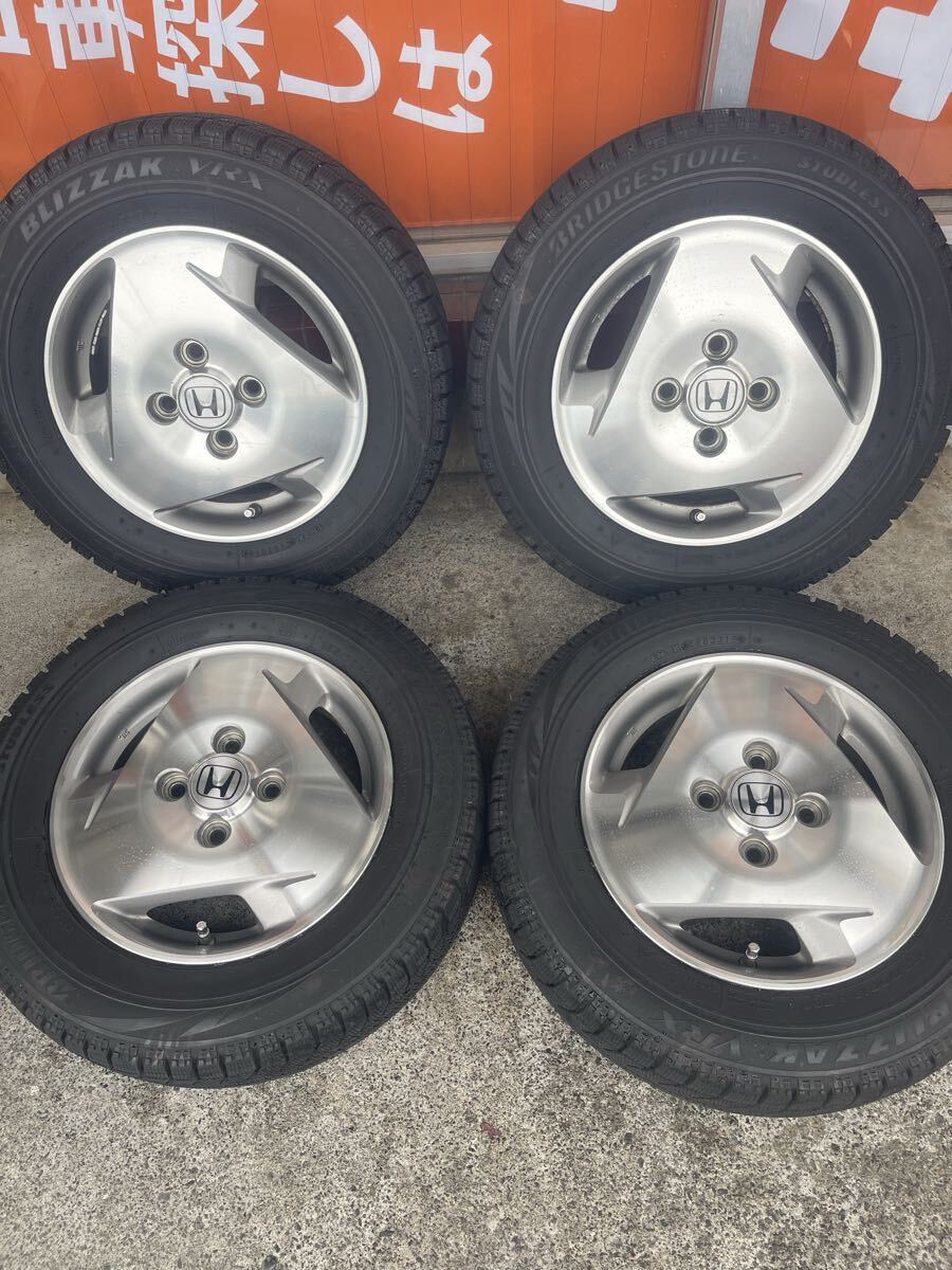 155/70R13 HONDA バモス 純正 ブリヂストン PCD100 スタッドレス アルミホイール拍卖