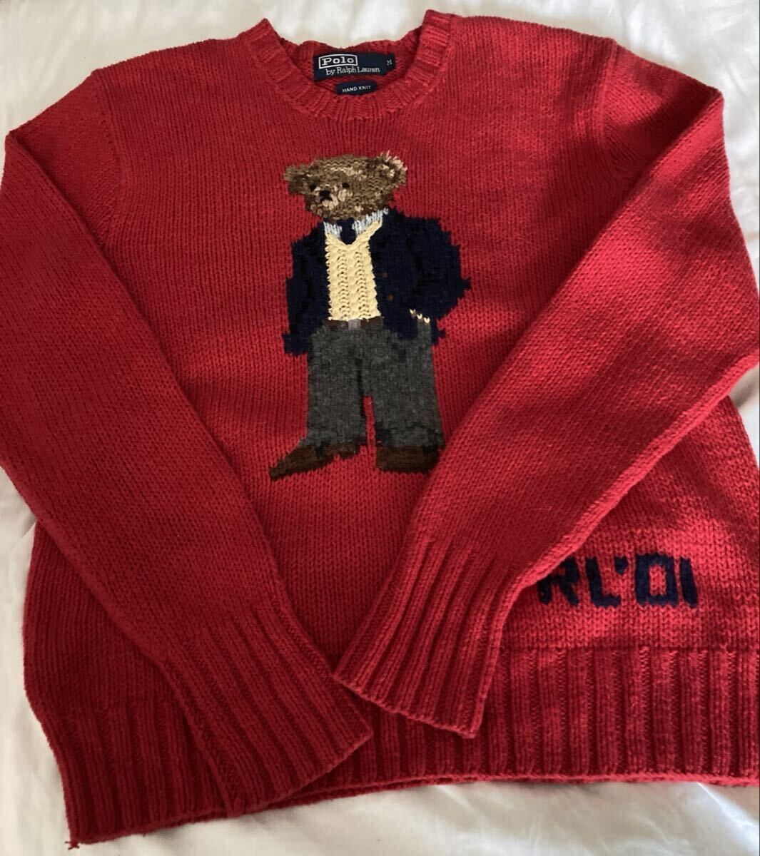 中古 ラルフローレン セーター 赤 綿100% 拍卖