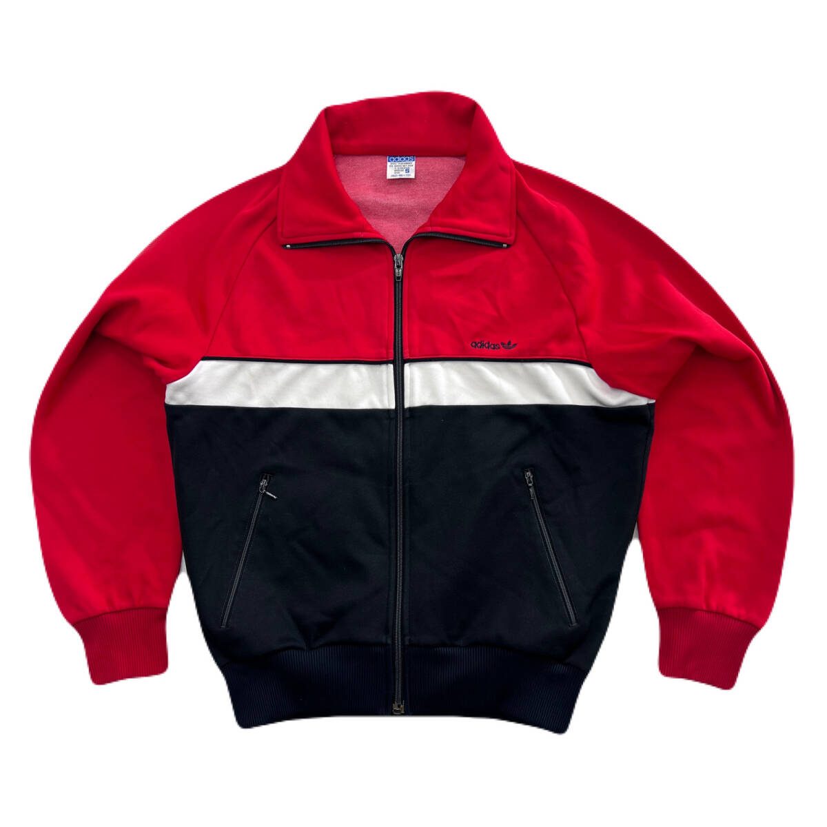アディダス ジャージトップ トラックジャケット ビンテージ 80s メンズ S ブラック レッド ホワイト ●E346拍卖