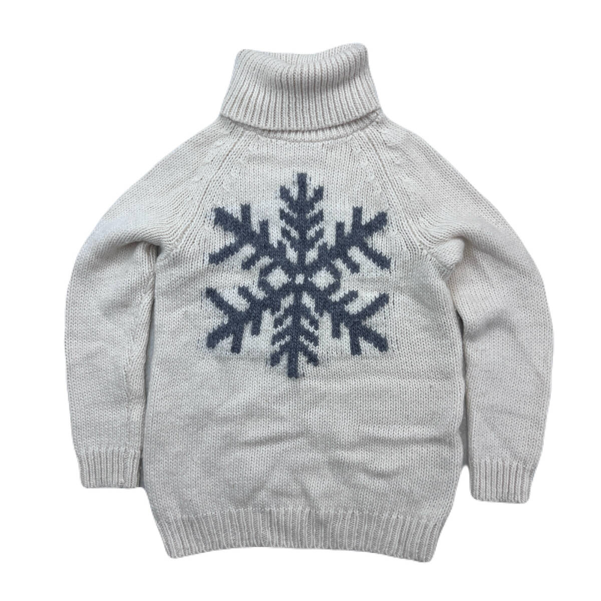 GAP ギャップ ニットセーター メンズ オフホワイト ハイネック 結晶柄 メンズ 小さめ ●I382拍卖