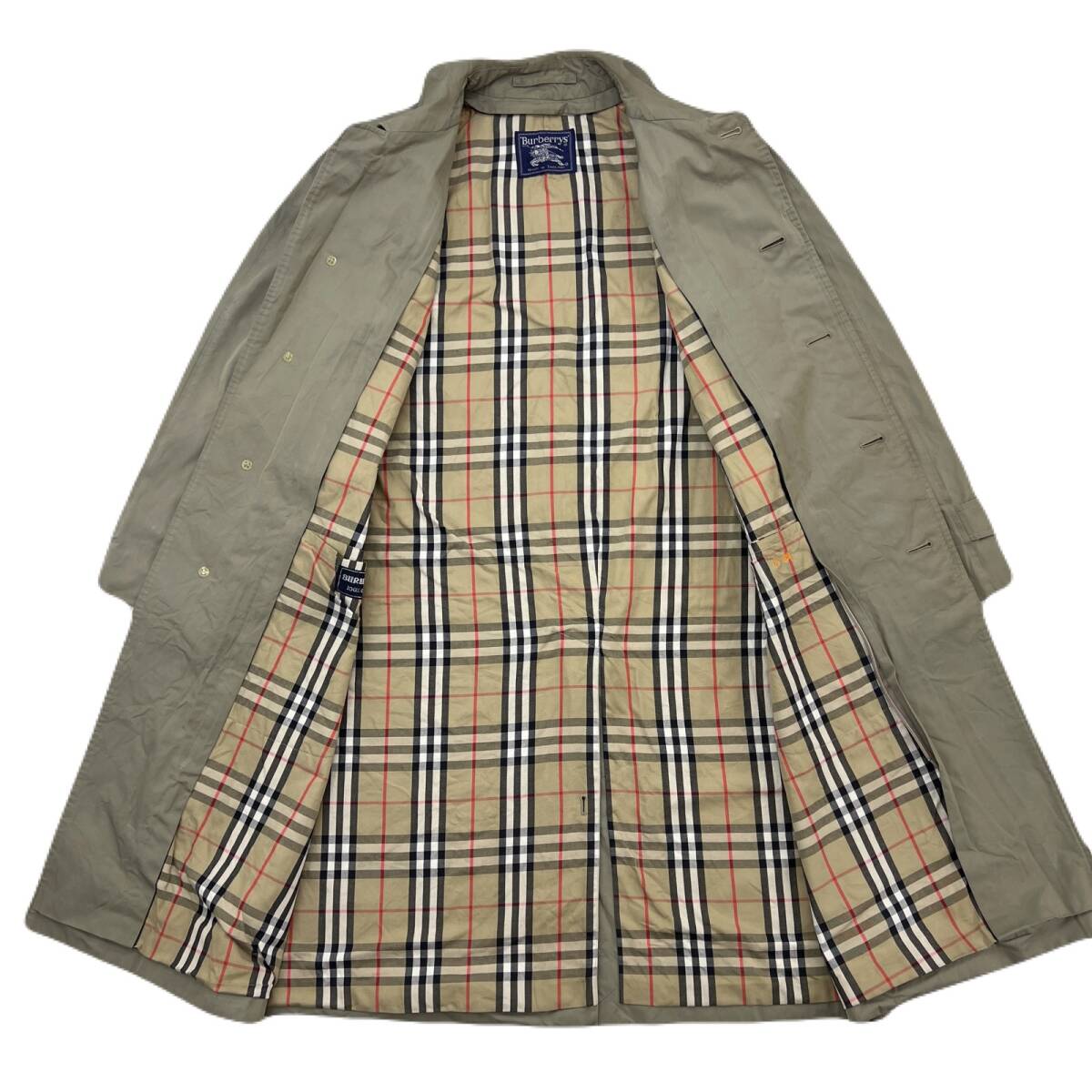 バーバリー ビンテージ 80s ステンカラーコート SHEARFORD トレンチコート ベージュ カーキ L相当 メンズ ●AA355拍卖