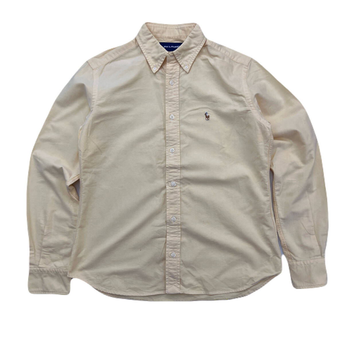 ラルフローレン 長袖 シャツ ライトイエロー 黄色 レディース 9号 定番 RALPH LAUREN ●AA354拍卖
