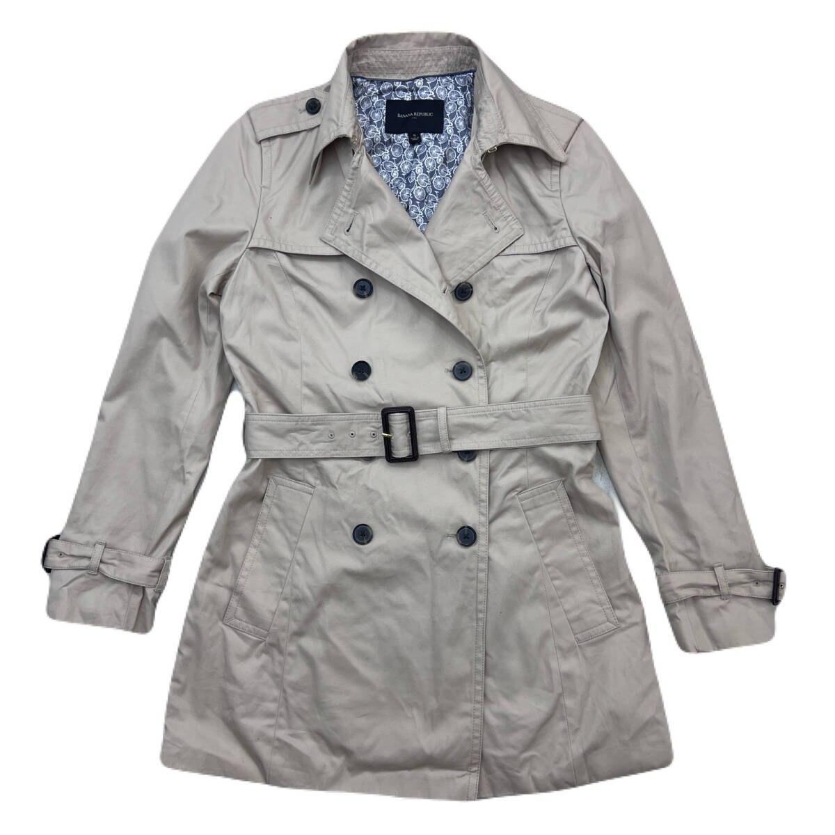 バナナリパブリック バナリパ トレンチコート ハーフコート ベージュ レディース Sサイズ ベルト付き ●AA350拍卖