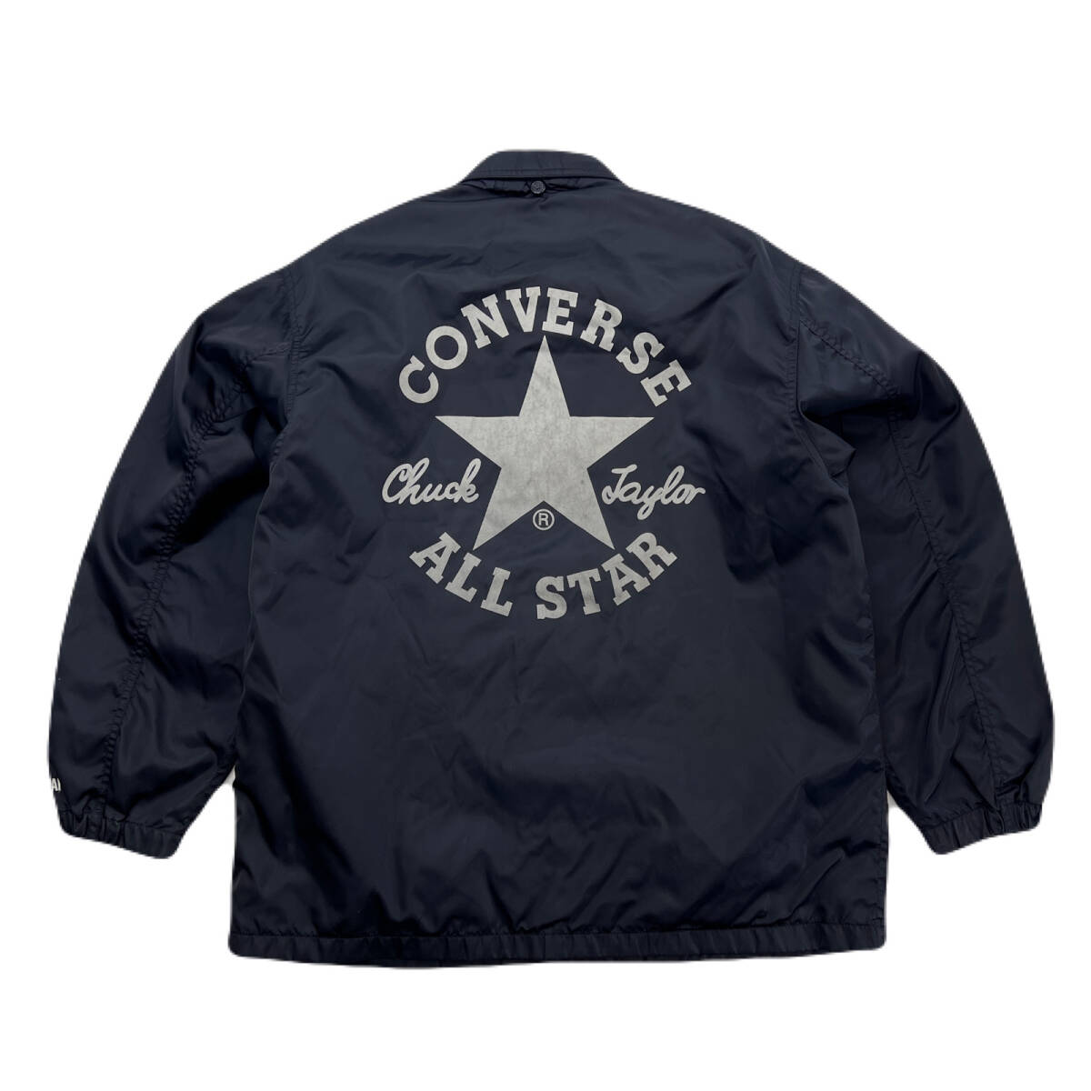 コンバース ナイロン コーチジャケット ナイロンジャケット ブラック 黒 Mサイズ 背ロゴ オールスター ●AE388拍卖