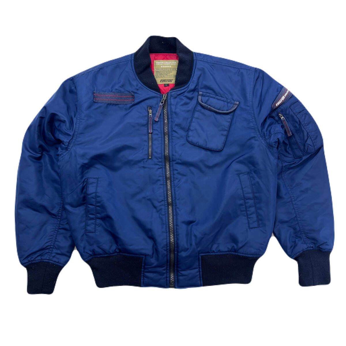 ファイアーフォックス MA-1 フライトジャケット 中綿ジャケット ネイビー 紺 メンズ Lサイズ ●AE385拍卖