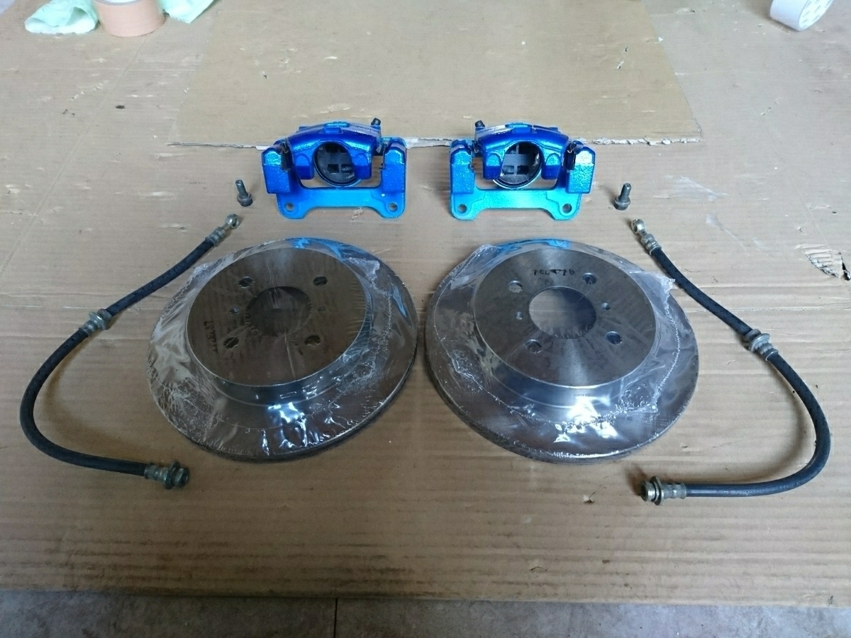 DA62W エブリイワゴン エブリィワゴン 14インチ仕様ブレーキキャリパー&256㎜ベンチレーテッドブレーキローター OHコスミックブルー塗装済拍卖